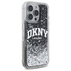 DKNY Liquid Glitter dėklas iPhone 16 Pro – juodas