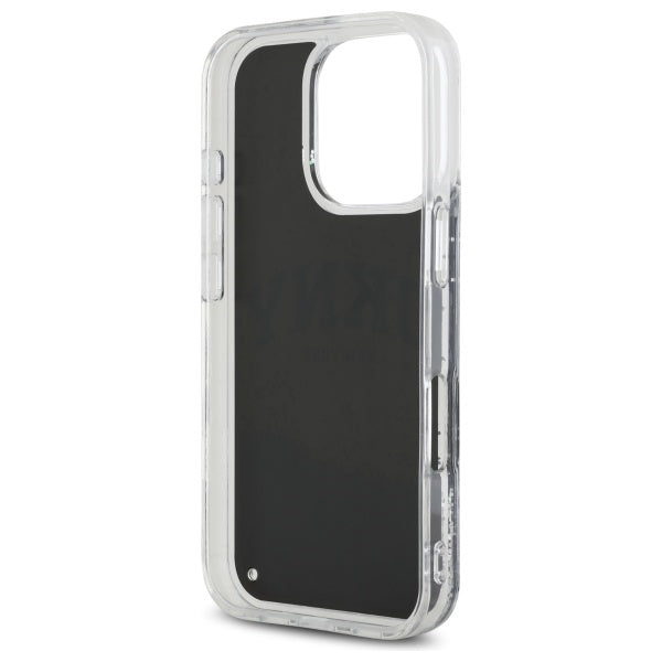 DKNY blizgučių dėklas iPhone 16 Pro Max – juodas