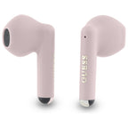 Guess Bluetooth ausinės GUTWSJ14ESGP TWS + prijungimo stotelė rožinė/rožinė spausdintas klasikinis logotipas