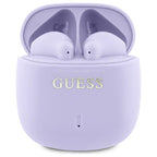 Guess Bluetooth ausinės GUTWSJ14ESGU TWS + prijungimo stotelė violetinė/violetinė spausdintas klasikinis logotipas
