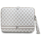 DKNY Sleeve Checkered Pattern Printed Stripes 14" nešiojamojo kompiuterio dėklas - smėlio spalvos -- Laptop Bags