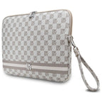 DKNY Sleeve Checkered Pattern Printed Stripes 14" nešiojamojo kompiuterio dėklas - smėlio spalvos -- Laptop Bags