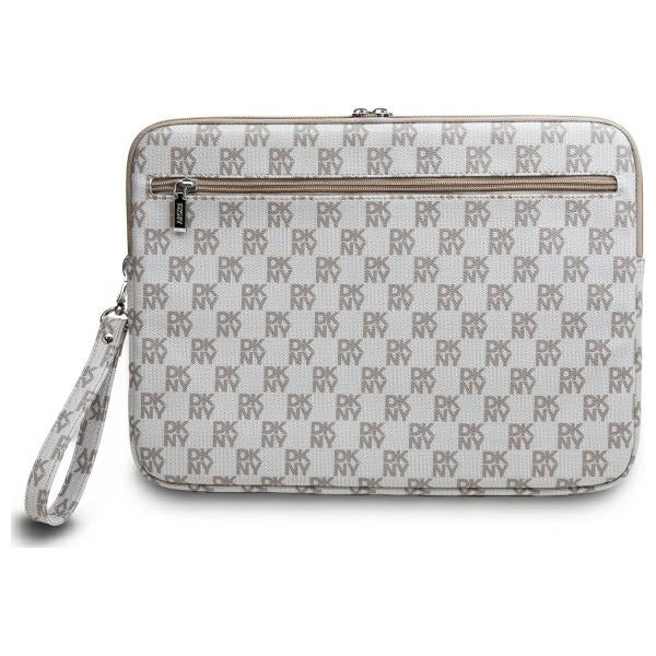 DKNY Sleeve Checkered Pattern Printed Stripes 14" nešiojamojo kompiuterio dėklas - smėlio spalvos -- Laptop Bags