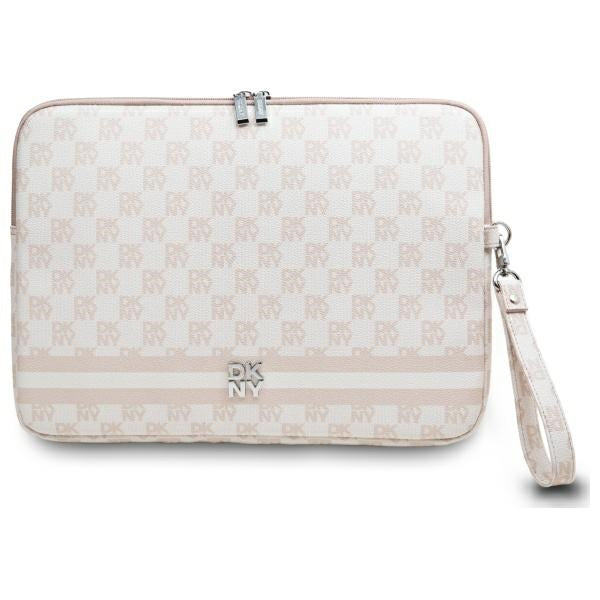 DKNY Sleeve Checkered Pattern Printed Stripes 14" nešiojamojo kompiuterio dėklas - rožinis -- Laptop Bags