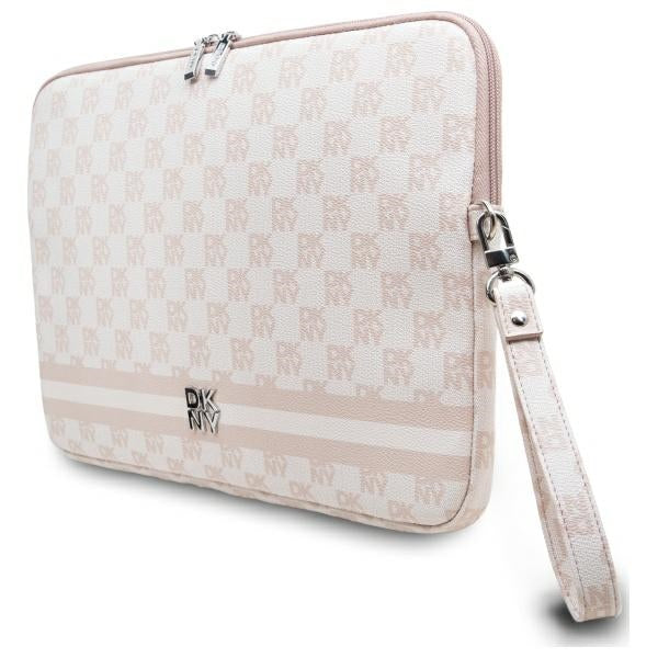 DKNY Sleeve Checkered Pattern Printed Stripes 14" nešiojamojo kompiuterio dėklas - rožinis -- Laptop Bags