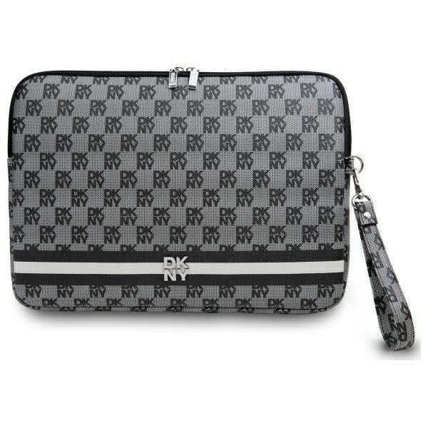 DKNY Sleeve Checkered Pattern Printed Stripes 16" nešiojamojo kompiuterio dėklas - juodas -- Laptop Bags
