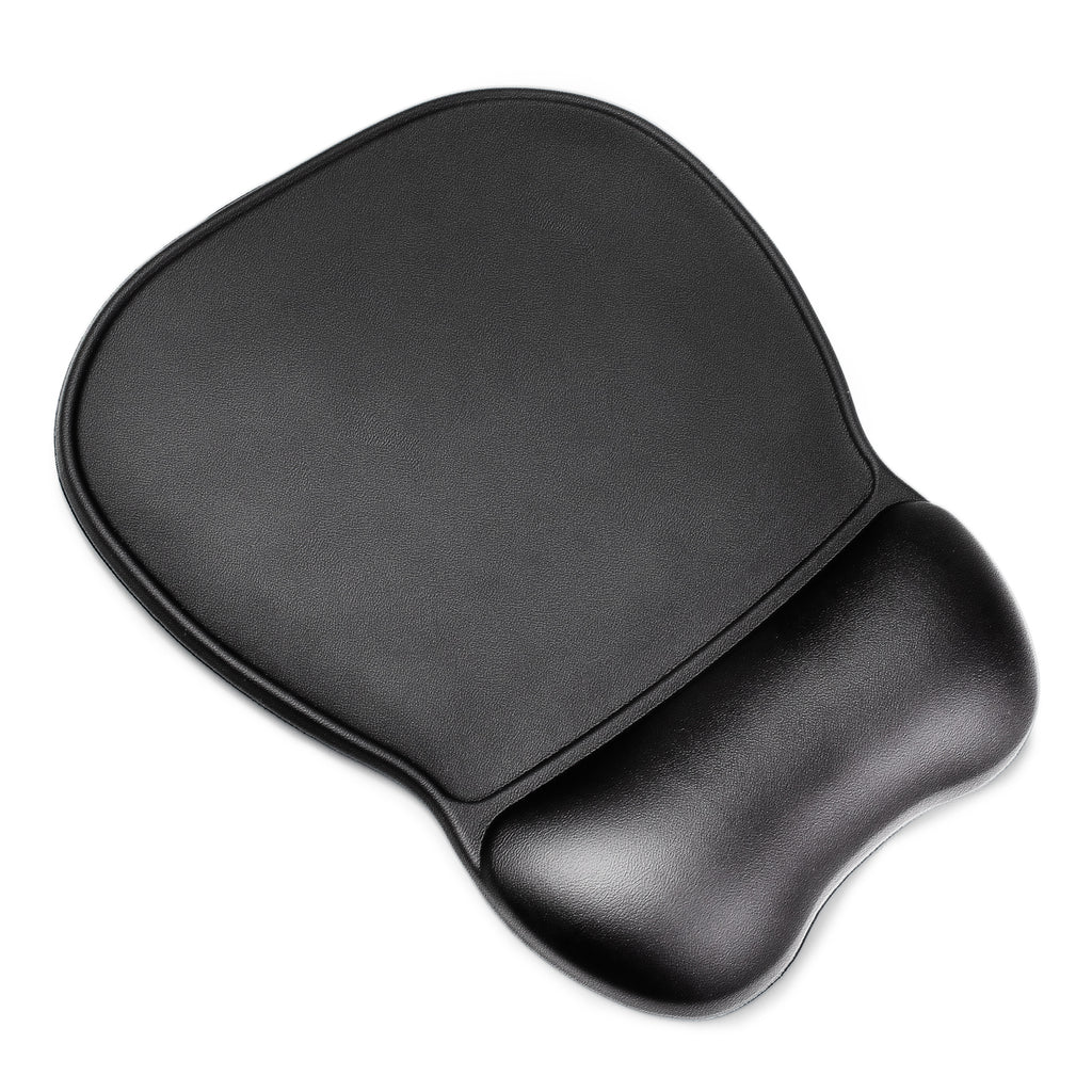 Ergonomiškas pelės kilimėlis su gelevine riešo atrama iš eko odos, didelis, antisuslydus - juodas -- Uncategorized