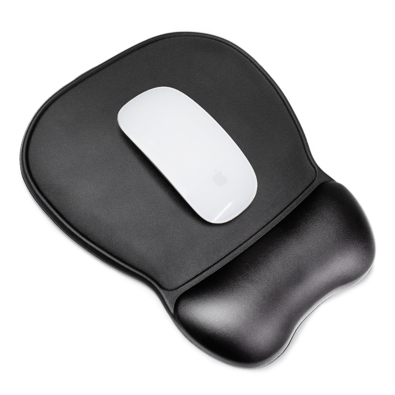 Ergonomiškas pelės kilimėlis su gelevine riešo atrama iš eko odos, didelis, antisuslydus - juodas -- Uncategorized