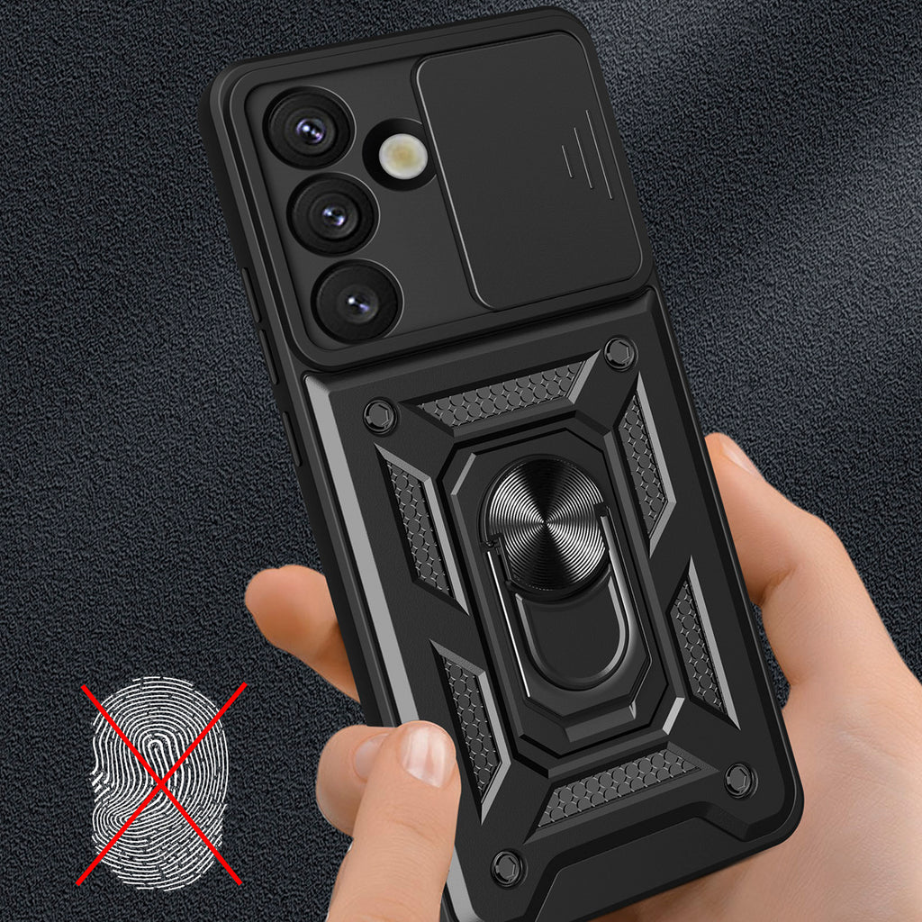 Hybrid Armor Camshield dėklas Samsung Galaxy S25 – juodas