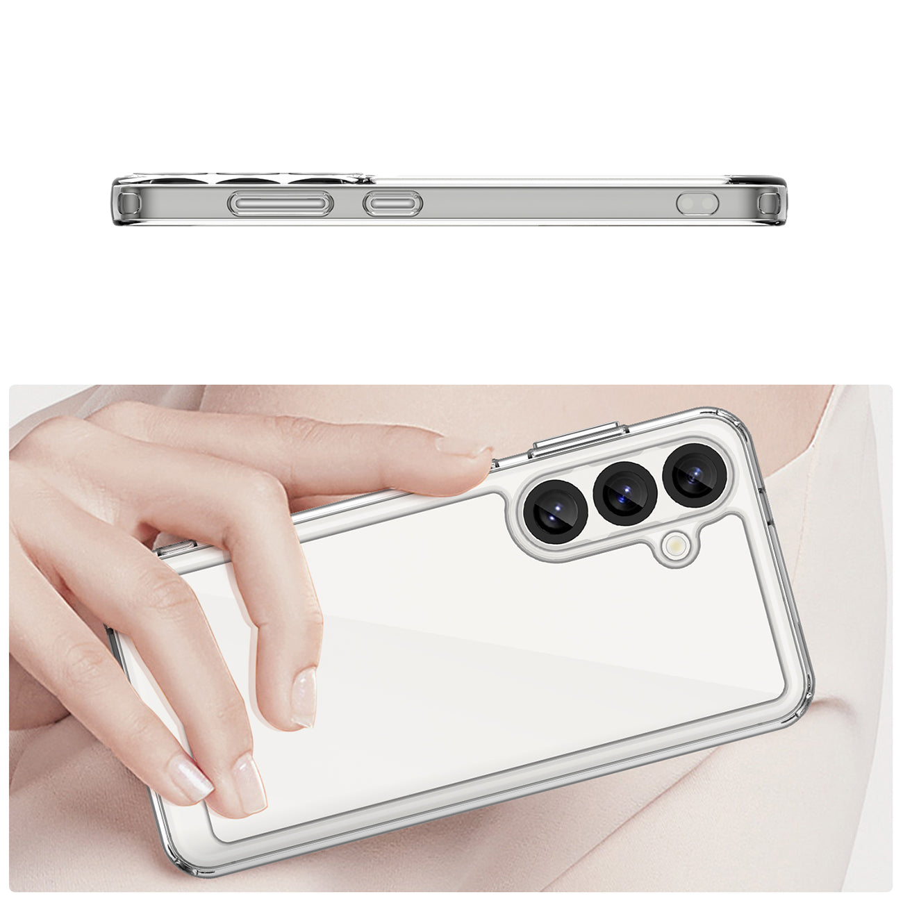 Outer Space Case dėklas Samsung Galaxy S25 – skaidrus juodas
