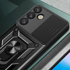 Hybrid Armor Camshield dėklas Samsung Galaxy S25+ – juodas