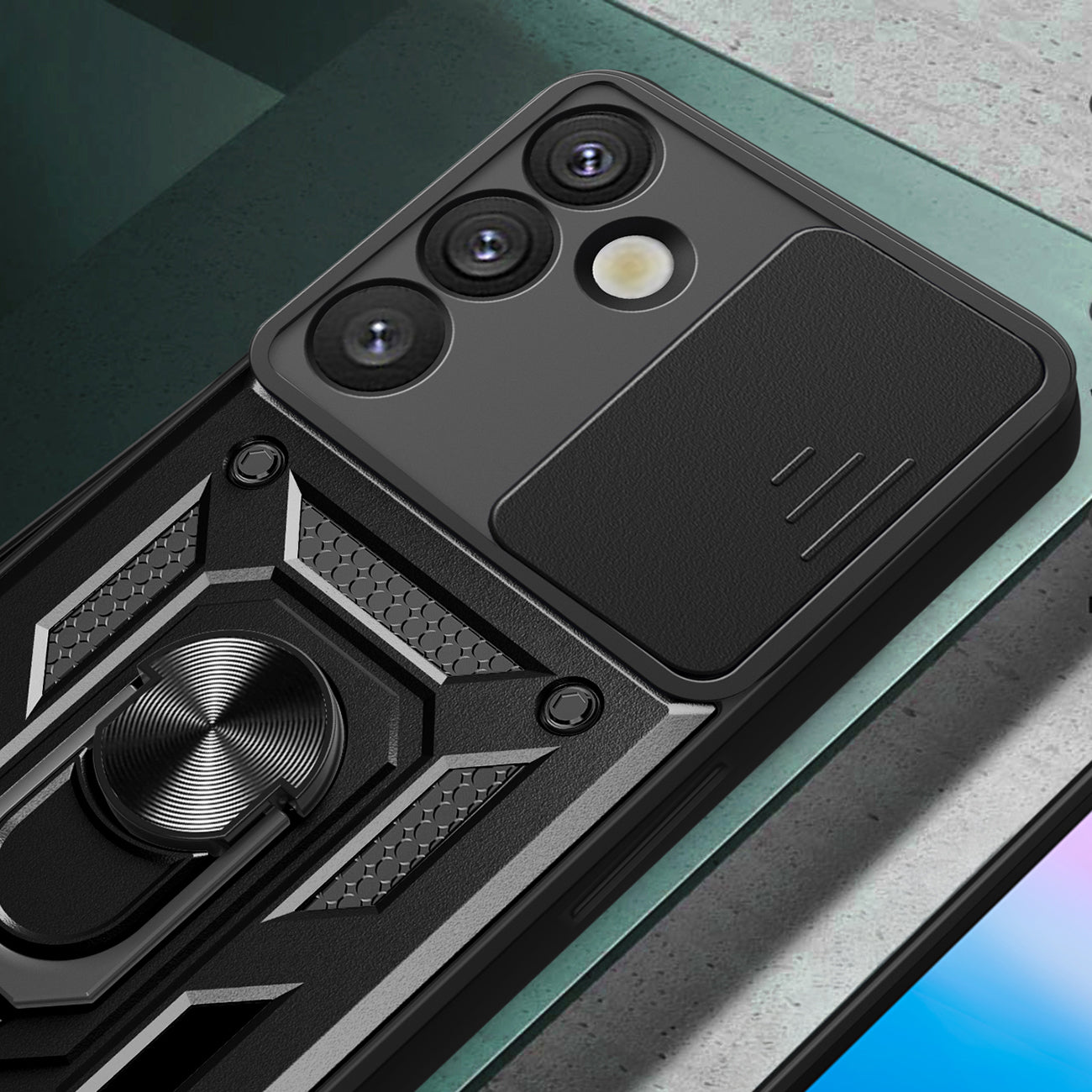 Hybrid Armor Camshield dėklas Samsung Galaxy S25+ – juodas