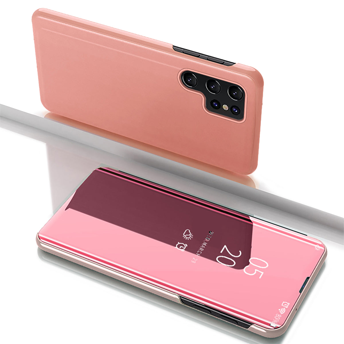 Samsung Galaxy S25 Ultra Clear View dėklas – rožinis