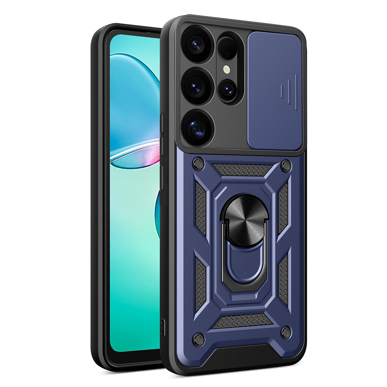 Šarvuotas dėklas Hybrid Armor Camshield Samsung Galaxy S25 Ultra – mėlynas