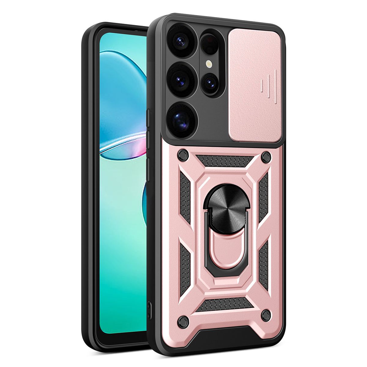 Hybrid Armor Camshield dėklas Galaxy S25 Ultra – rožinis