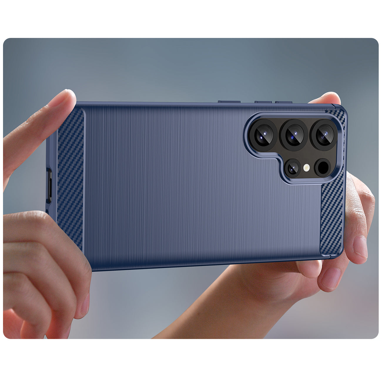 TPU karboninis dėklas Samsung Galaxy S25 Ultra – mėlynas