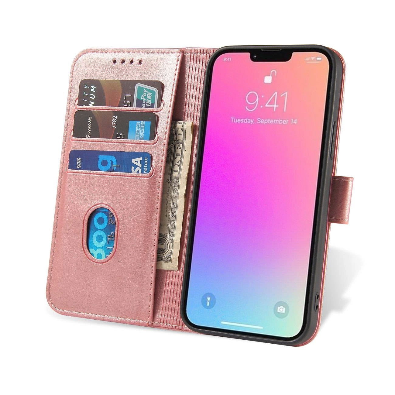 Magnetinis dėklas su atvartu Samsung Galaxy S24 FE – rožinis