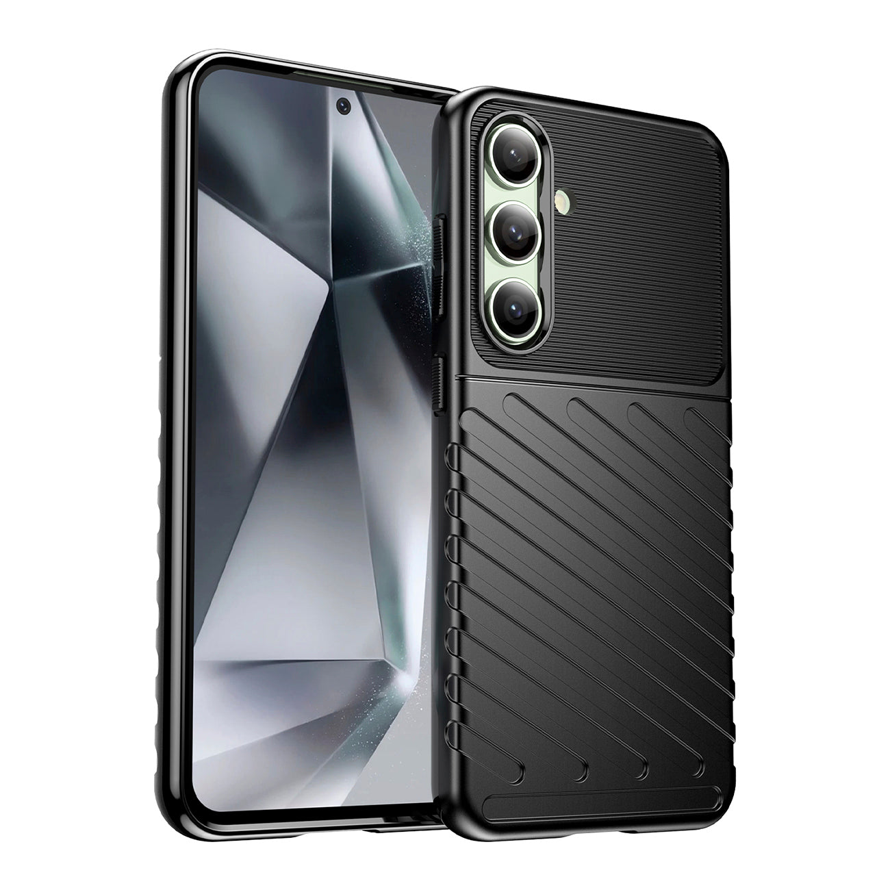 TPU dėklas Samsung Galaxy S24 FE – Thunder Case, juodas