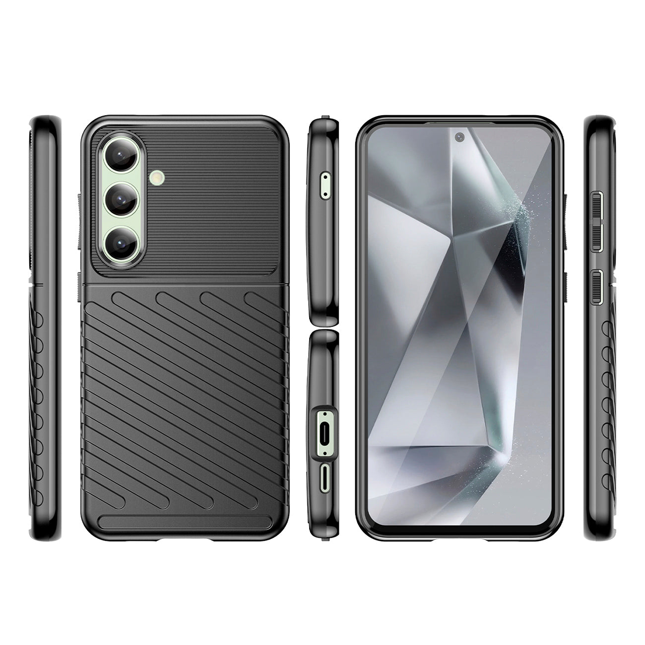 TPU dėklas Samsung Galaxy S24 FE – Thunder Case, juodas