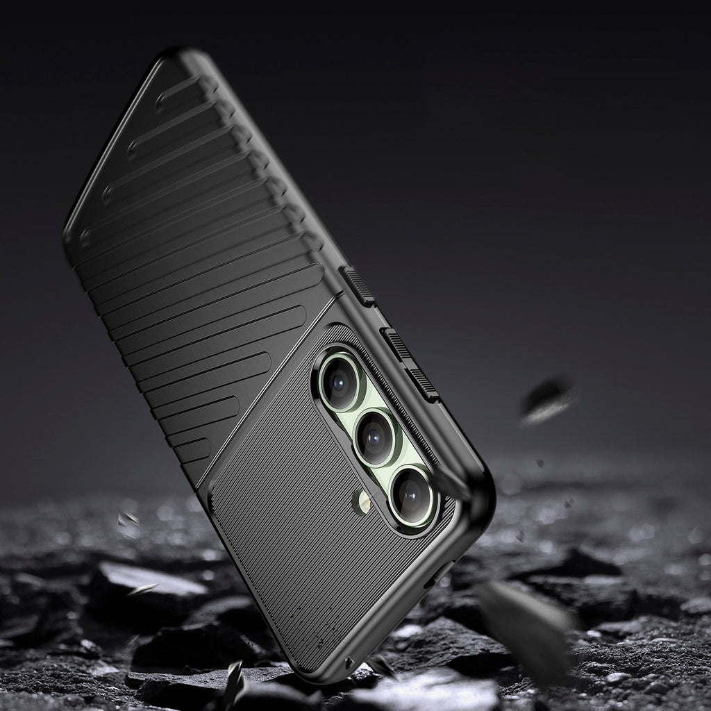TPU dėklas Samsung Galaxy S24 FE – Thunder Case, juodas