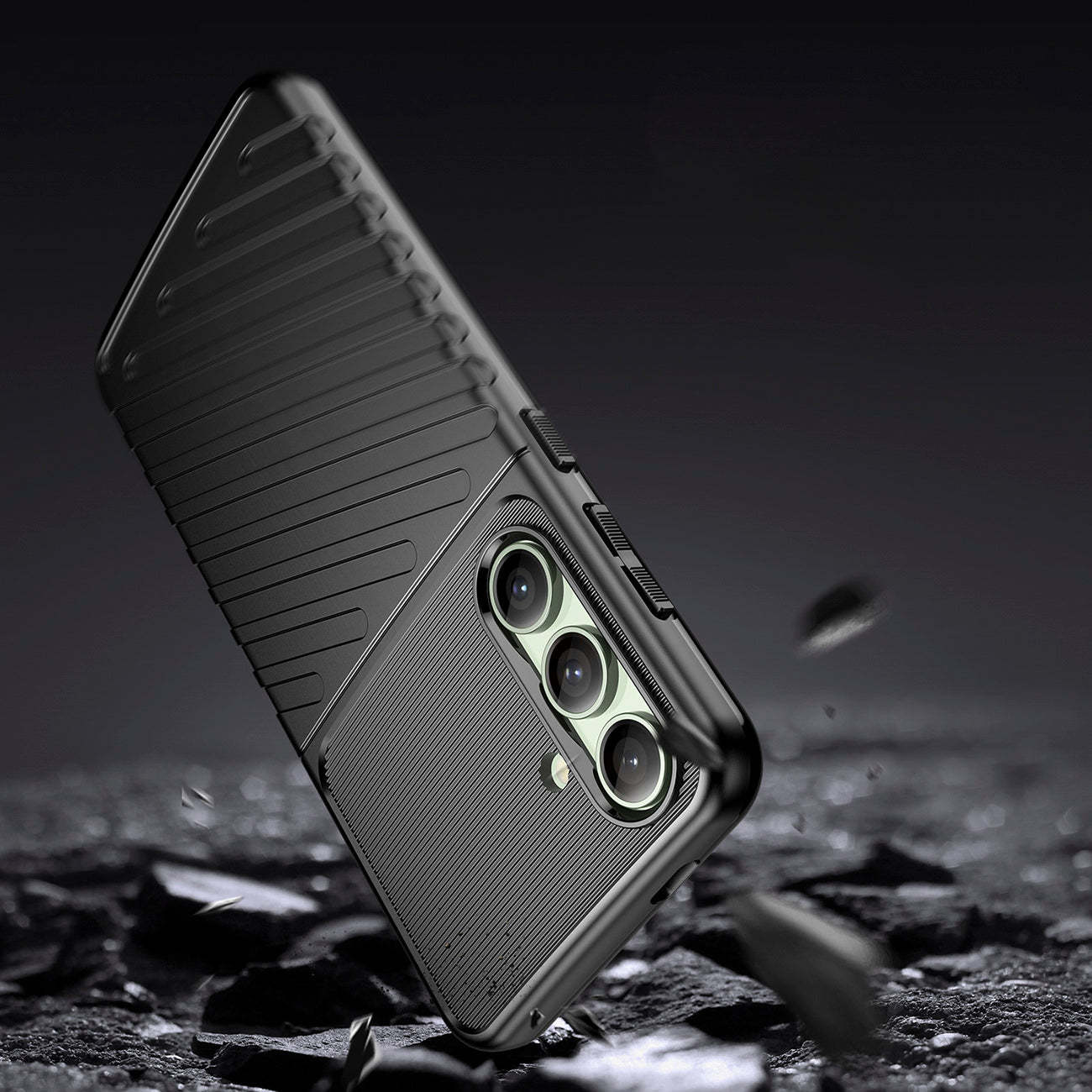 TPU dėklas Samsung Galaxy S24 FE – Thunder Case, juodas