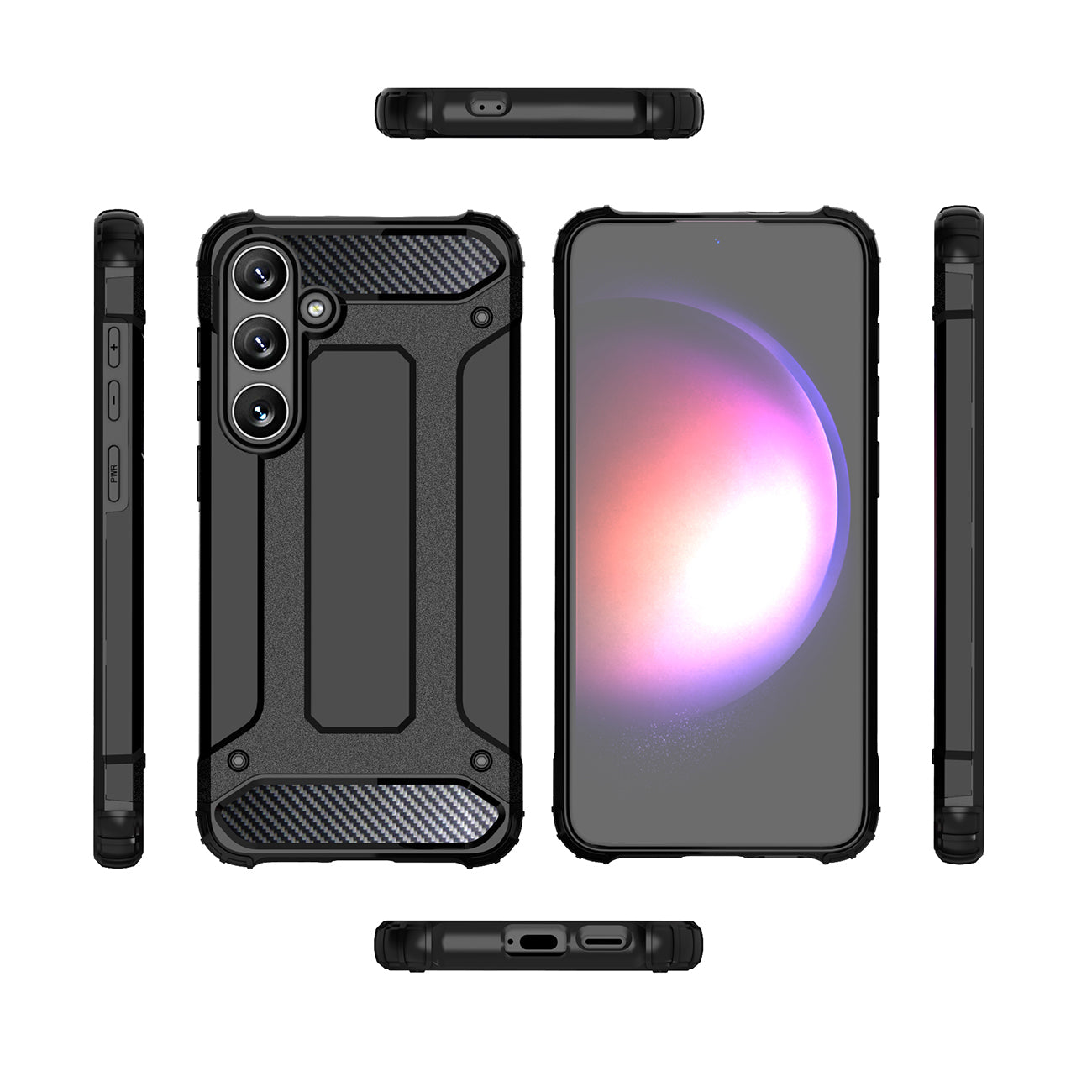 Hybrid Armor dėklas Samsung Galaxy S24 FE – juodas