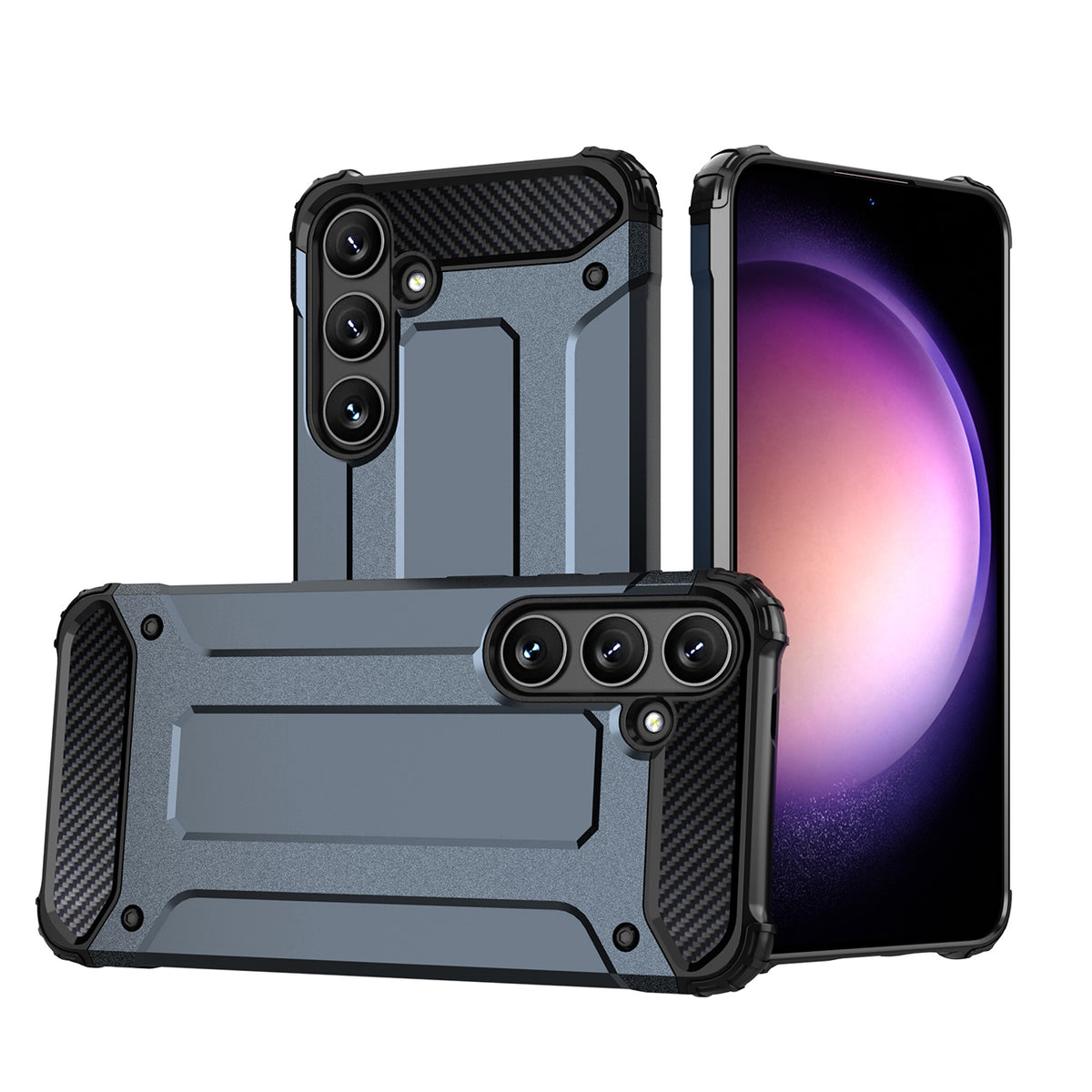 Hybrid Armor šarvuotas dėklas Galaxy S24 FE – mėlynas