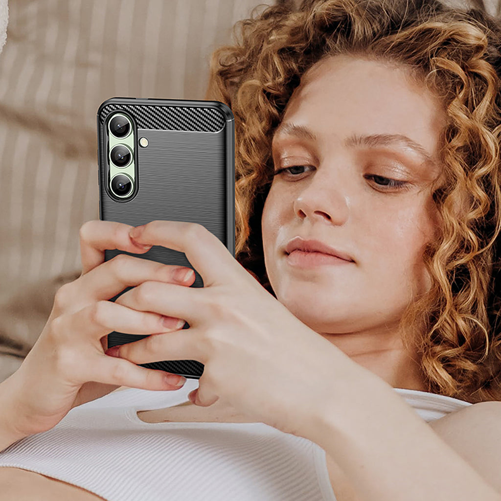 Anglies rašto TPU dėklas Samsung Galaxy S24 FE – juodas