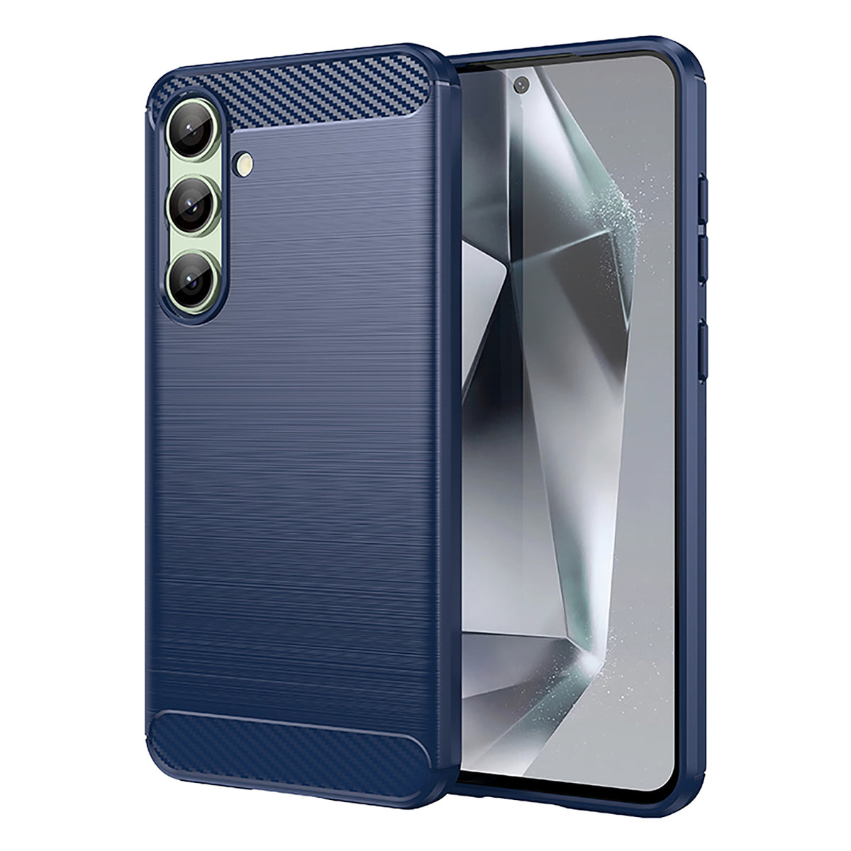 Carbon Case silikoninis dėklas Samsung Galaxy S24 FE – mėlynas