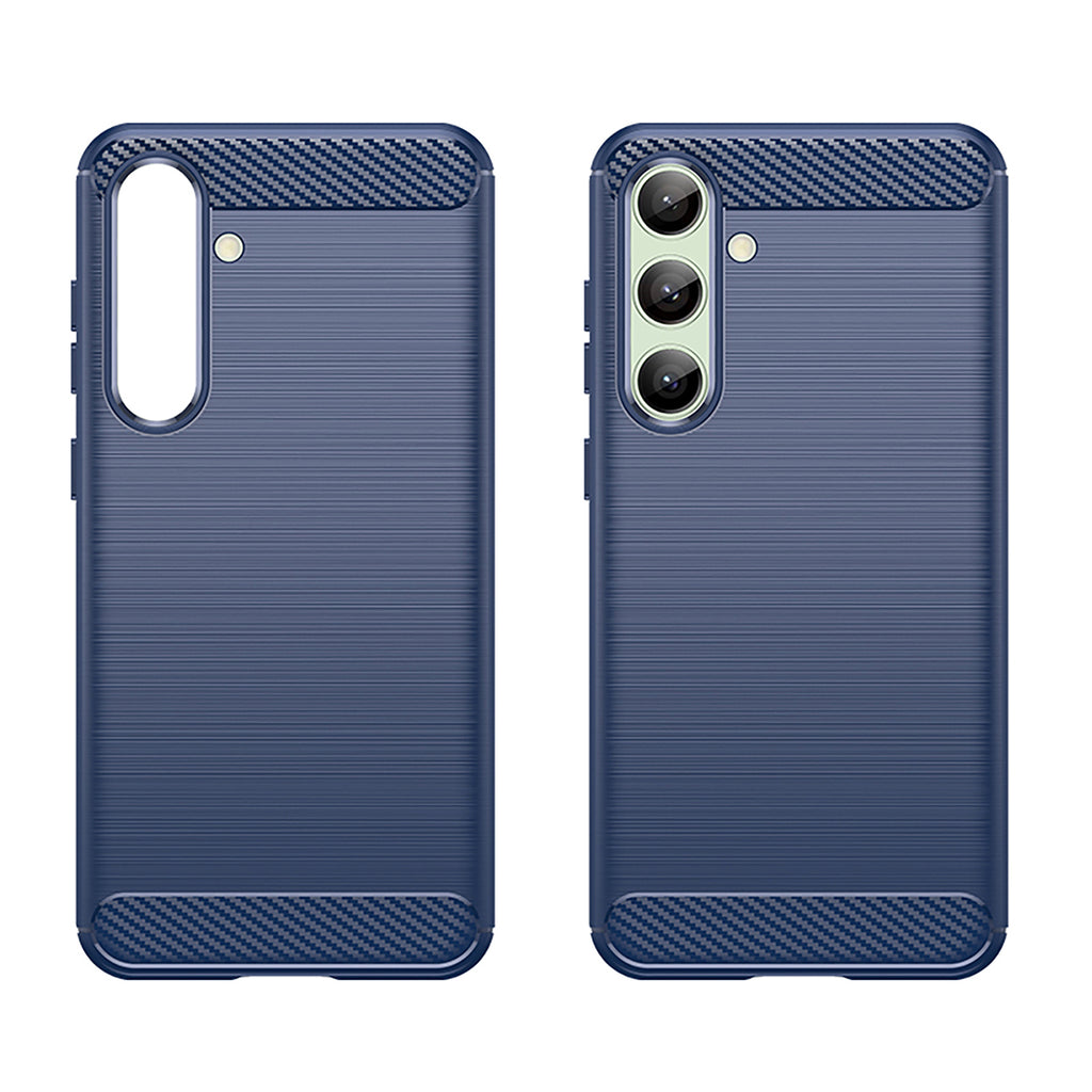 Carbon Case silikoninis dėklas Samsung Galaxy S24 FE – mėlynas