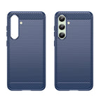 Carbon Case silikoninis dėklas Samsung Galaxy S24 FE – mėlynas