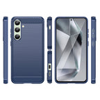 Carbon Case silikoninis dėklas Samsung Galaxy S24 FE – mėlynas