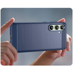 Carbon Case silikoninis dėklas Samsung Galaxy S24 FE – mėlynas