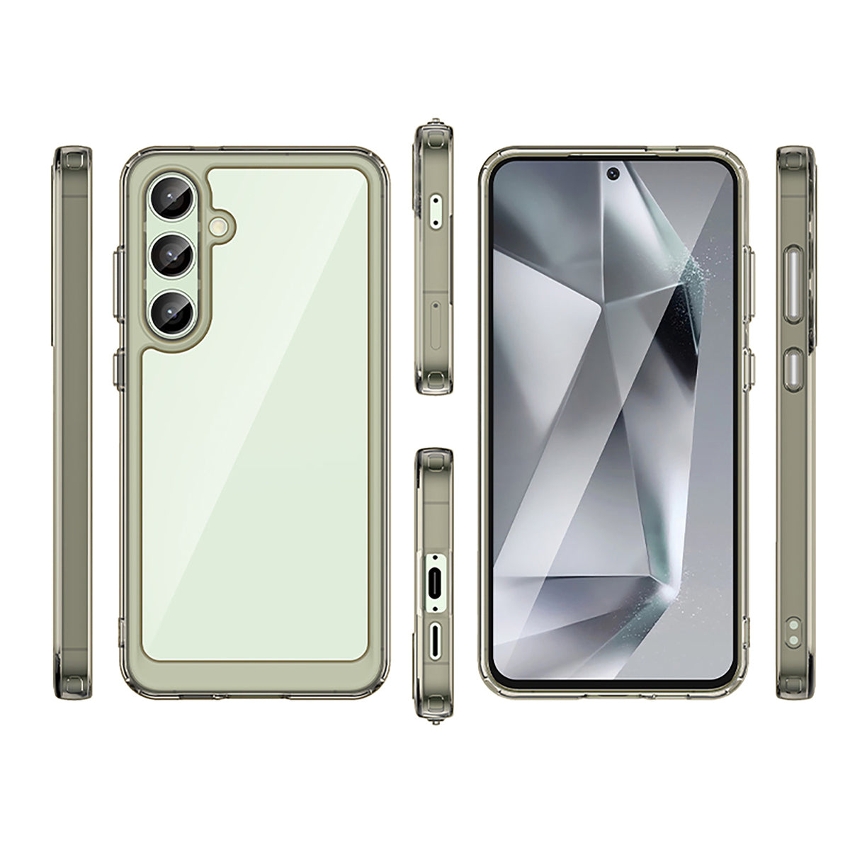 Outer Space Case dėklas Samsung Galaxy S24 FE – skaidrus juodas