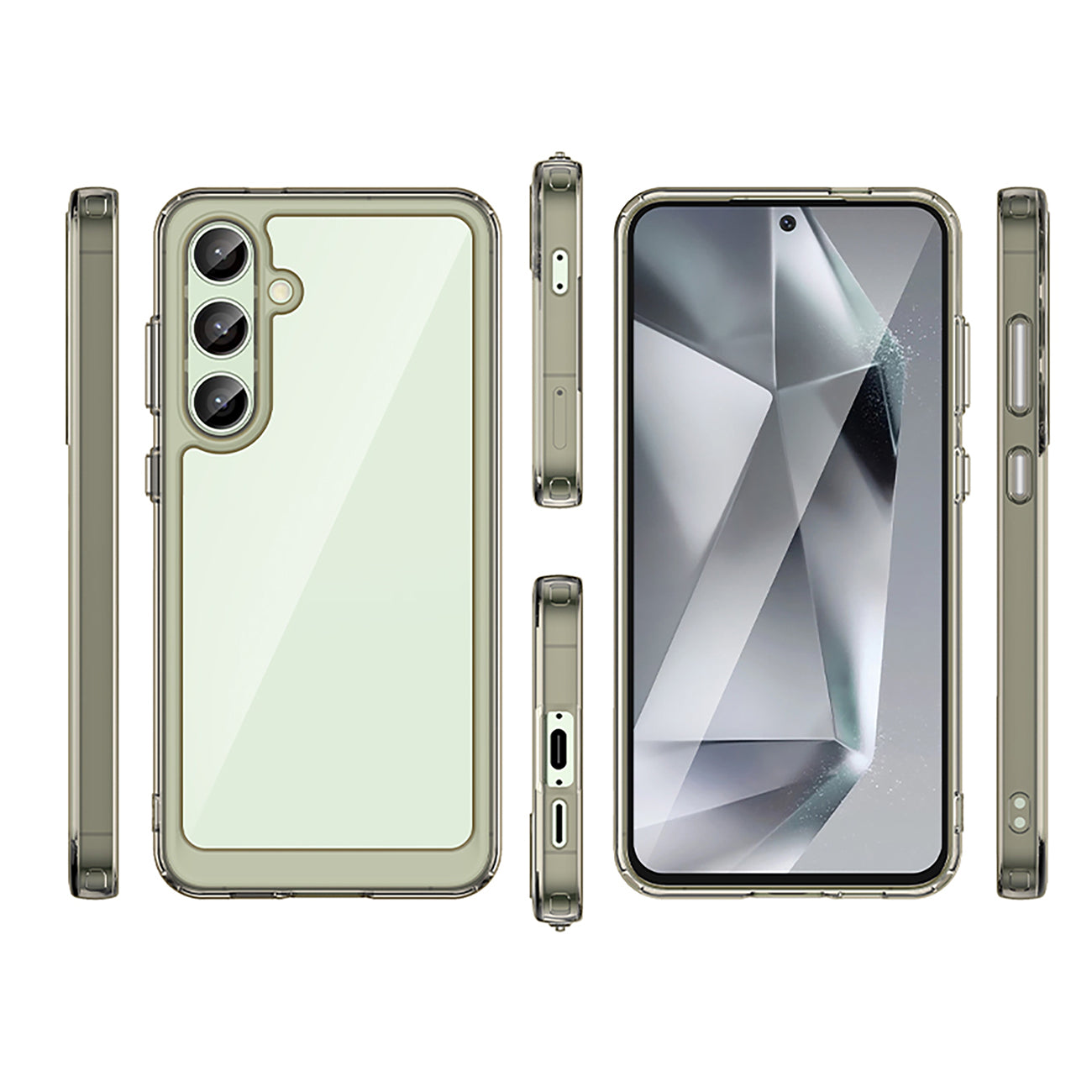 Outer Space Case dėklas Samsung Galaxy S24 FE – skaidrus juodas