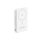 Wozinsky išorinė baterija WLWP-10KA0Y3WS 22.5W PD Qi2 10000 mAh, su stovu, 1x USB-A, 1x USB-C - balta