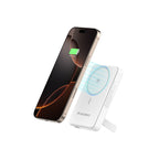 Wozinsky išorinė baterija WLWP-10KA0Y3WS 22.5W PD Qi2 10000 mAh, su stovu, 1x USB-A, 1x USB-C - balta