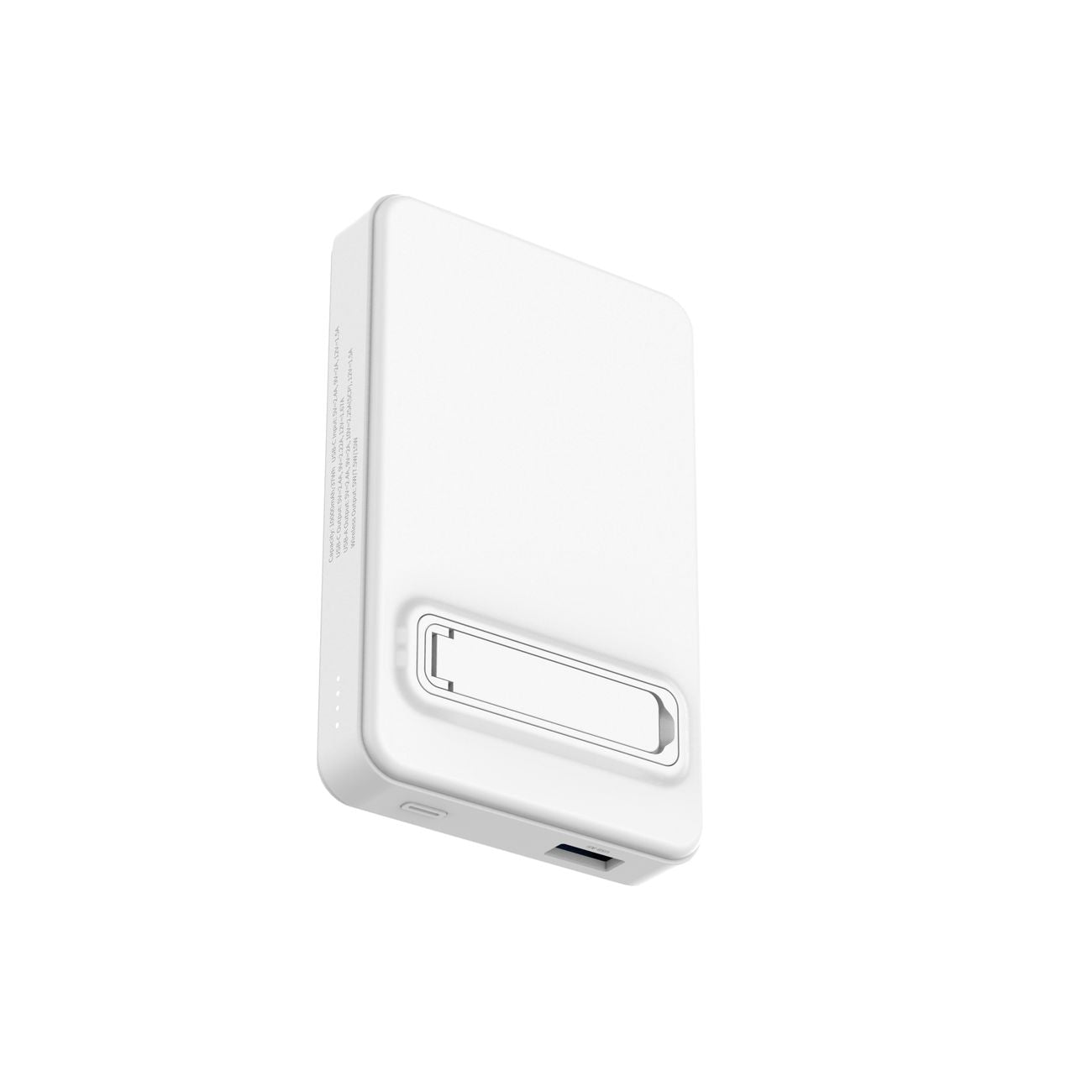 Wozinsky išorinė baterija WLWP-10KA0Y3WS 22.5W PD Qi2 10000 mAh, su stovu, 1x USB-A, 1x USB-C - balta