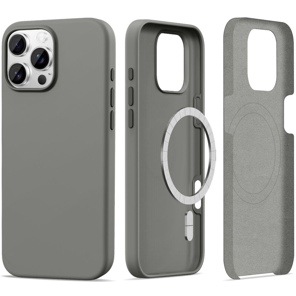 Tech-Protect silikoninis MagSafe dėklas iPhone 16 Pro Max – pilkas -- iPhone 16 Pro Max