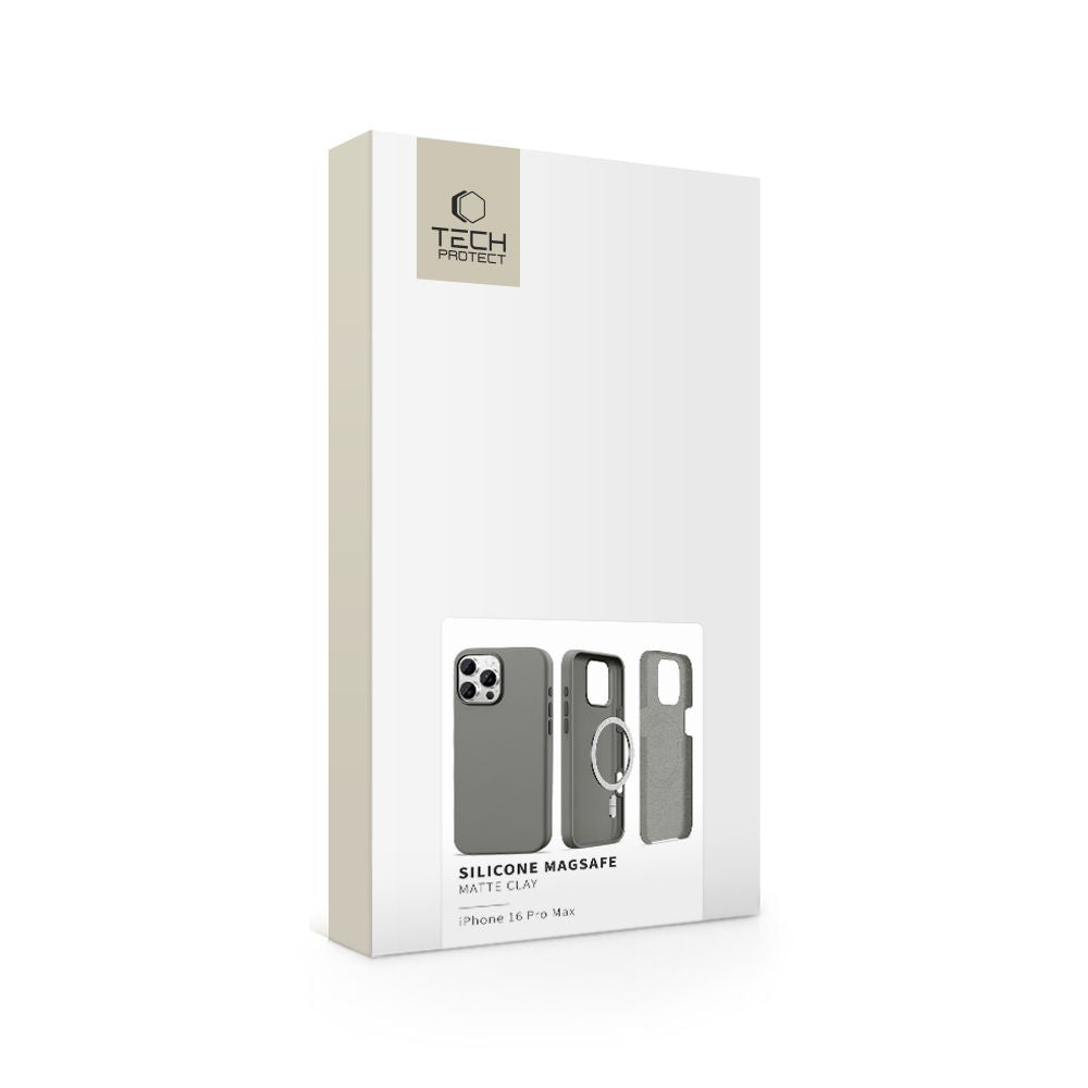 Tech-Protect silikoninis MagSafe dėklas iPhone 16 Pro Max – pilkas -- iPhone 16 Pro Max