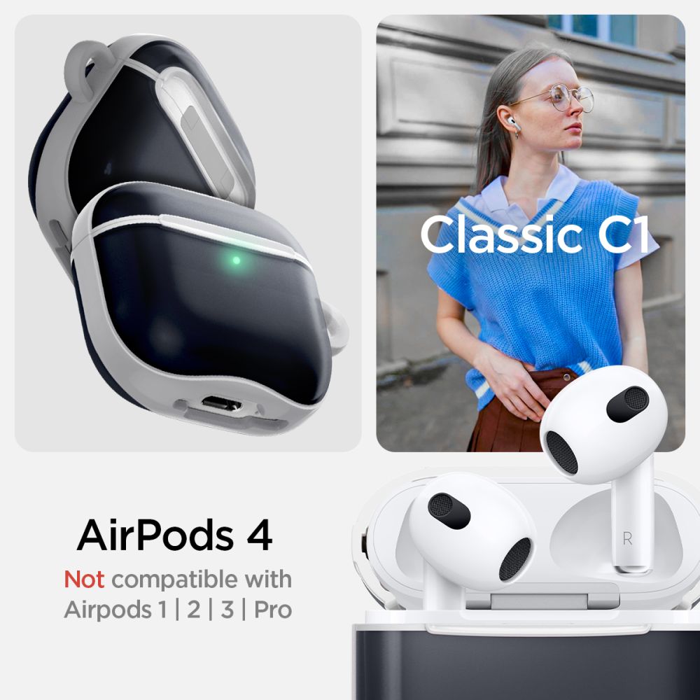 Spigen Classic C1 dėklas AirPods 4 – grafitas -- AirPods 4