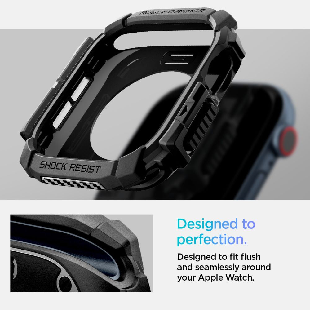 Spigen Rugged Armor dėklas Apple Watch 10 46mm – juodas -- Apple Watch 10 (46mm)