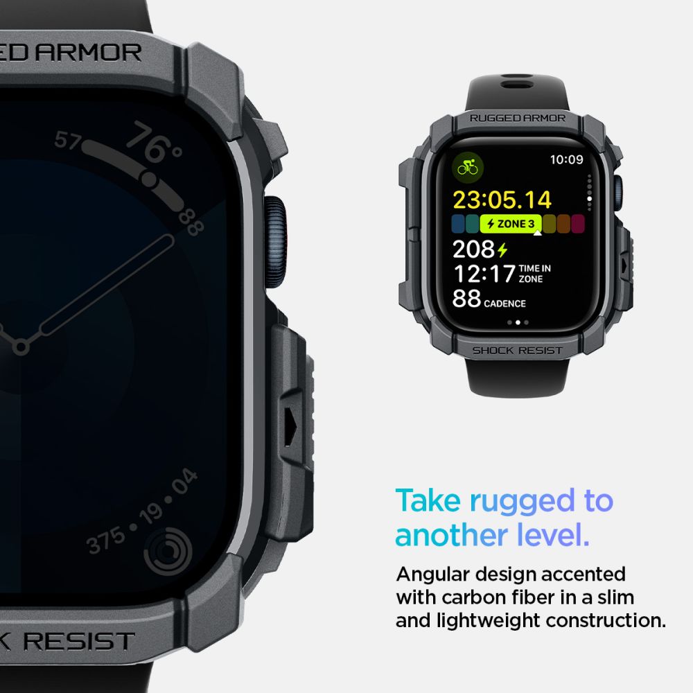 Spigen Rugged Armor Pro dirželis Apple Watch 10 46 mm – pilkas