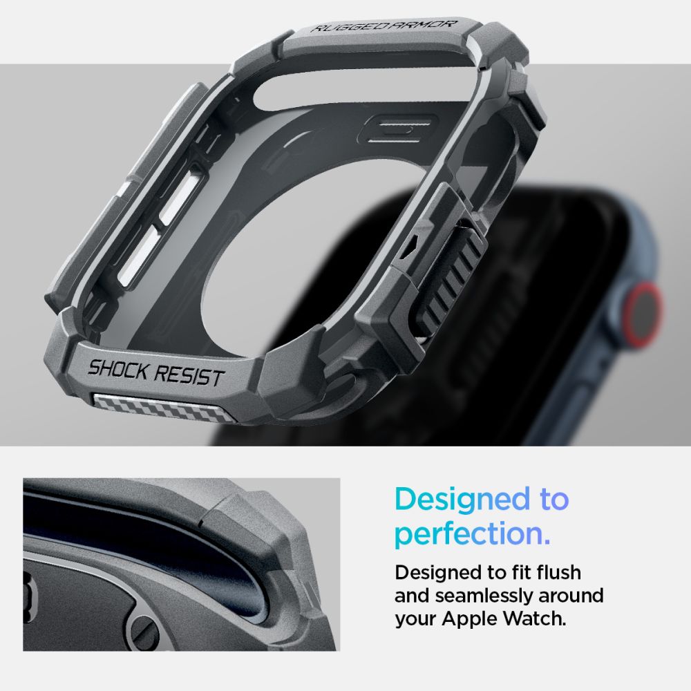 Spigen Rugged Armor Pro dirželis Apple Watch 10 46 mm – pilkas