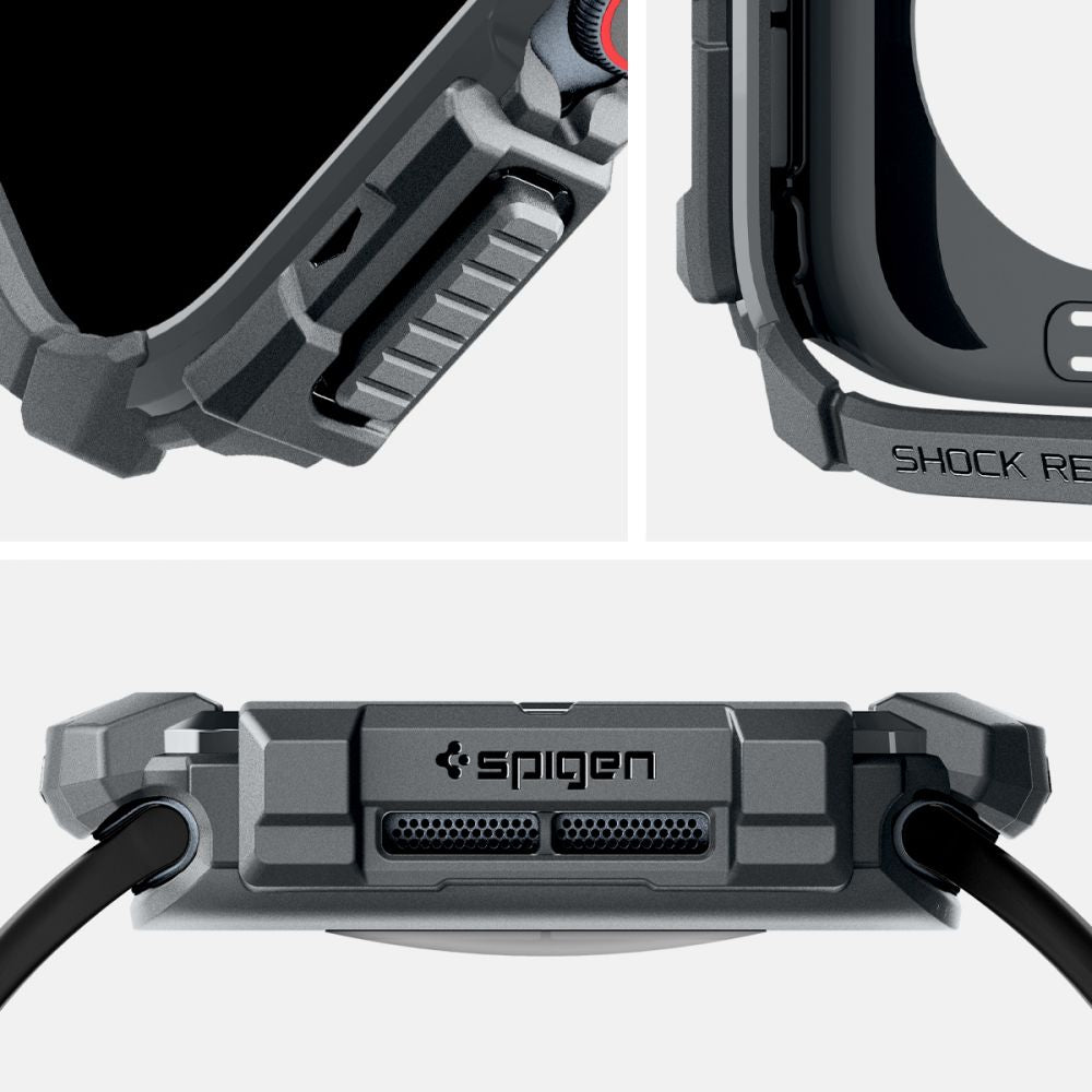 Spigen Rugged Armor Pro dirželis Apple Watch 10 46 mm – pilkas