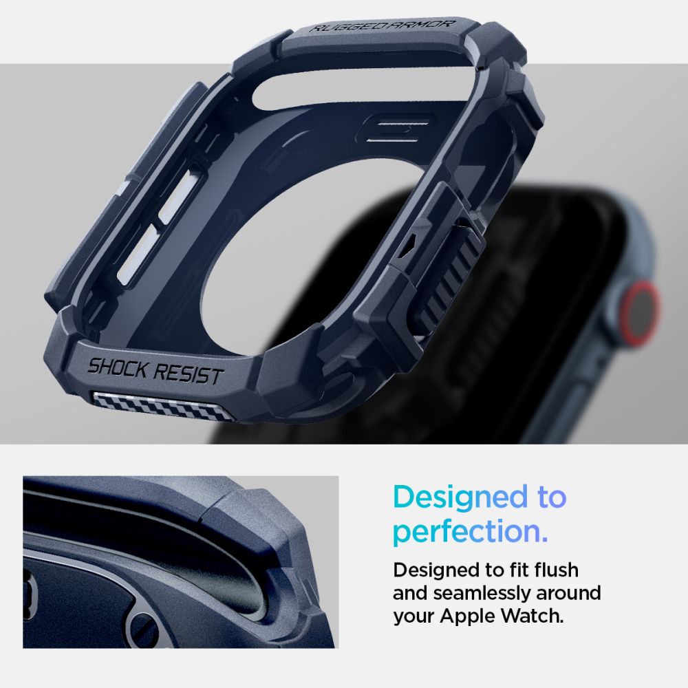 Spigen Rugged Armor dėklas Apple Watch 10 46 mm – tamsiai mėlynas -- Apple Watch 10 (46mm)