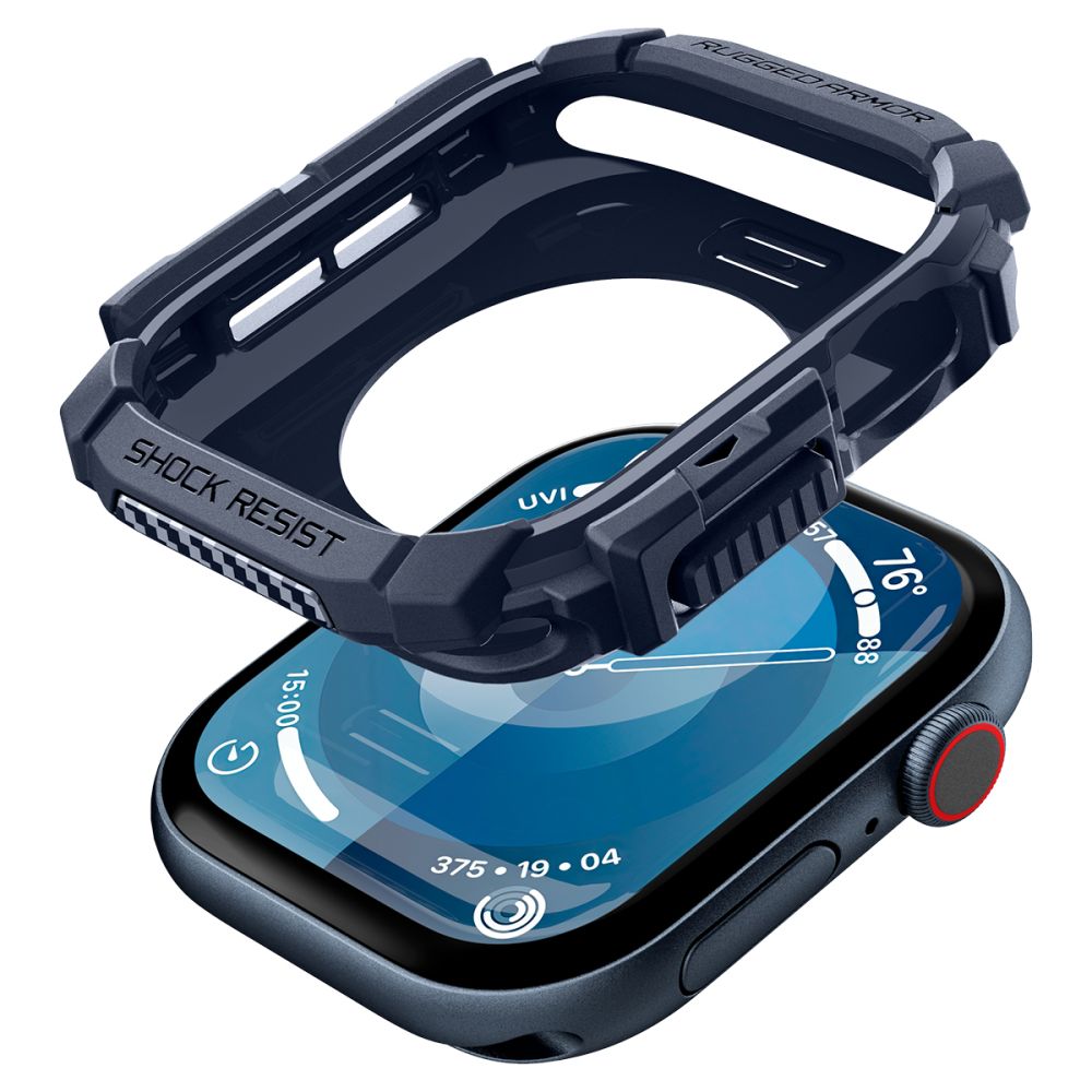 Spigen Rugged Armor dėklas Apple Watch 10 46 mm – tamsiai mėlynas -- Apple Watch 10 (46mm)