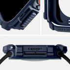 Spigen Rugged Armor dėklas Apple Watch 10 46 mm – tamsiai mėlynas -- Apple Watch 10 (46mm)