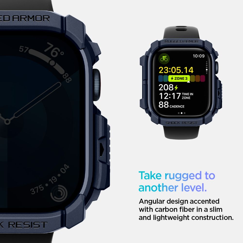 Spigen Rugged Armor dėklas Apple Watch 10 46 mm – tamsiai mėlynas -- Apple Watch 10 (46mm)