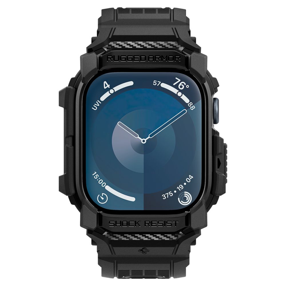 Spigen Rugged Armor dėklas Apple Watch 10 46mm – juodas -- Apple Watch 10 (46mm)